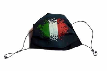 Mascherina immagine bandiera italiana dipinta a mano