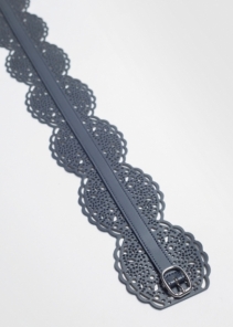 Wide Leather Waist Belt Dark Blue
