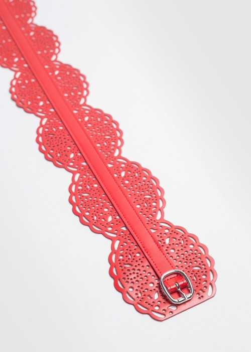 Ferrari Red Woman Leather Waist Belt