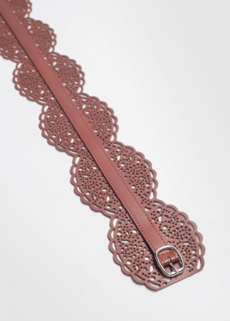 Cognac Woman Leather Waist Belt
