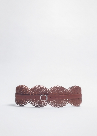 Cognac Woman Leather Waist Belt