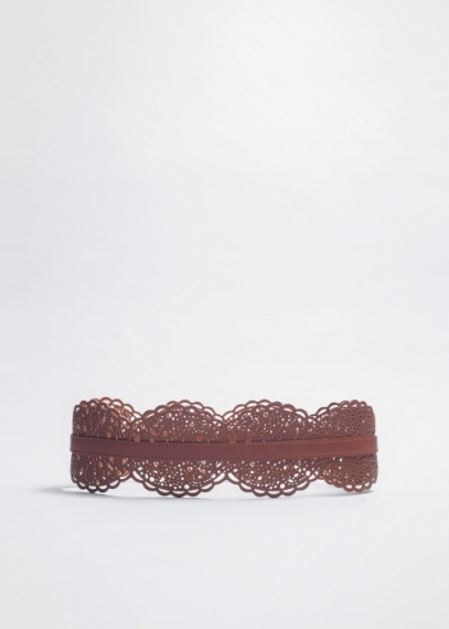 Cognac Woman Leather Waist Belt