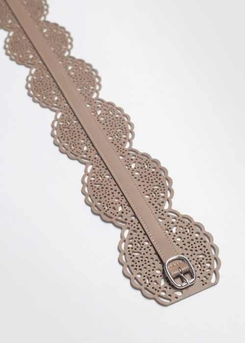 Leather Waist Belt Taupe