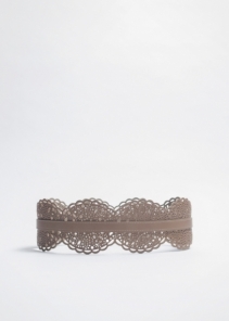 Taupe Woman Leather Waist Belt