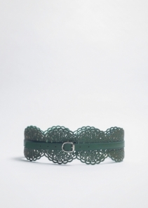 Green Woman Leather Waist Belt