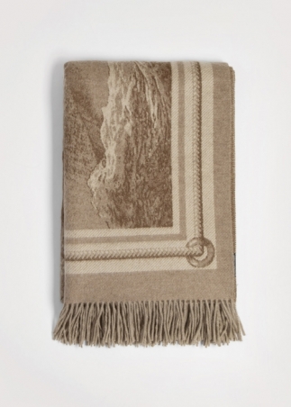 Jacquard Cashmere Throw - Sail Boat