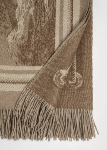 Jacquard Cashmere Throw - Sail Boat