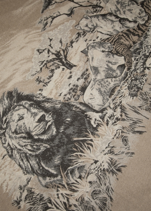 Jacquard Cashmere Throw - Lion and Zebra