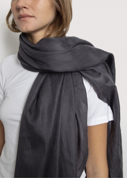Lead Grey Cashmere Stole