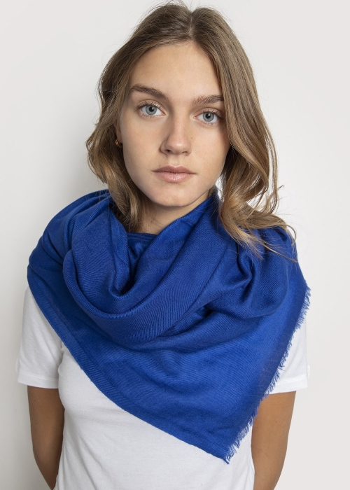 Electric Blue Cashmere Stole