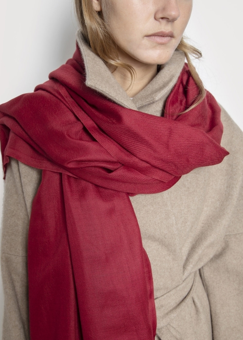 Ruby Red Cashmere Stole