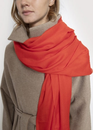 Orange Red Cashmere Stole