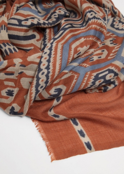 Orange Iban Borneo Cashmere Stole