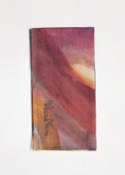 Burgundy Painting Cashmere Stole