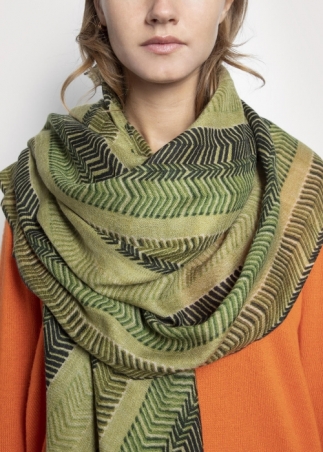 Green Spike Cashmere Stole