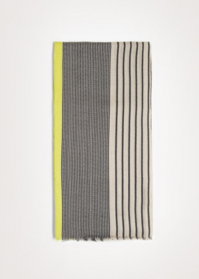 Yellow Parallel Cashmere Stole