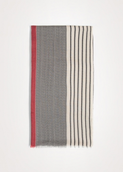 Red Parallel Cashmere Stole