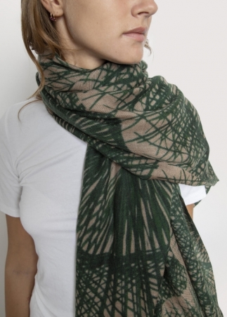 Green Rays Cashmere Stole