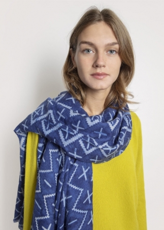 Blue Cross Cashmere Stole