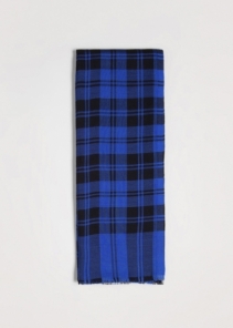 Silk and cashmere tartan scarf - Blue | Toosh cashmere scarves