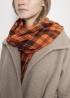 Silk and cashmere tartan scarf - Orange  | Toosh cashmere scarves