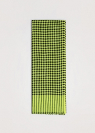 Wool and silk check scarf  - Yellow | Toosh men luxury scarves