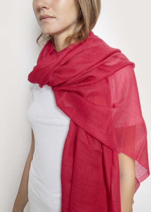Light Cashmere Stole - Strawberry Red
