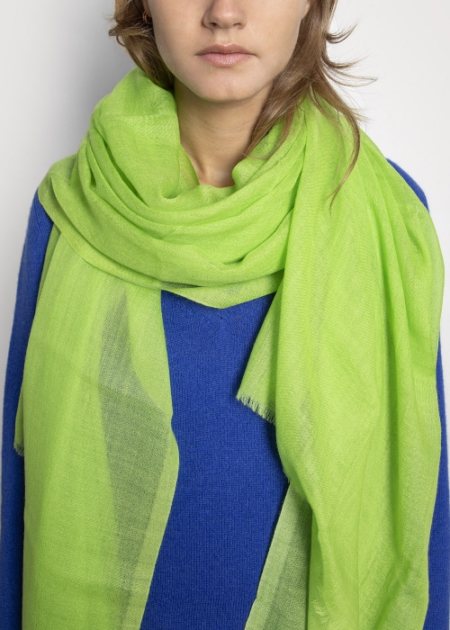 Lime Green Light Cashmere Stole