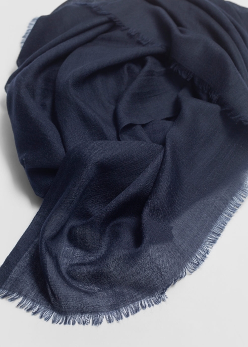 Navy Blue Light Cashmere Stole