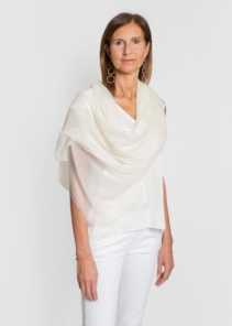 Stola in cashmere voile ultralight panna
