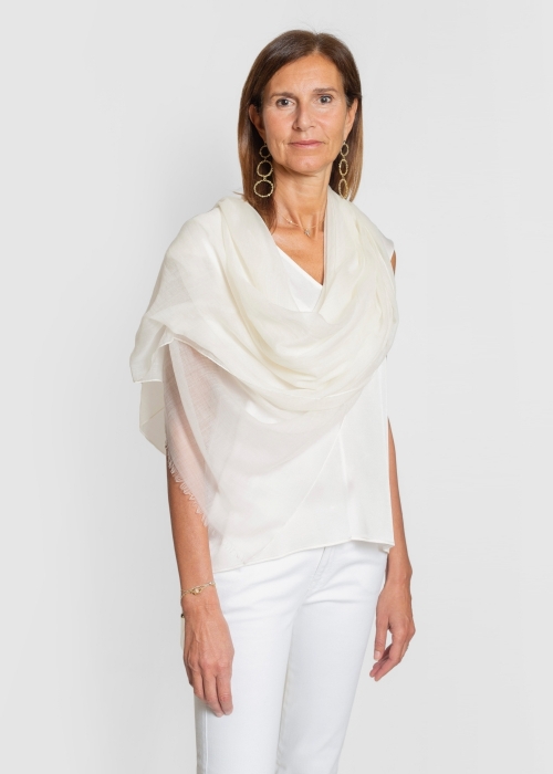 Cream Ultralight Cashmere Stole