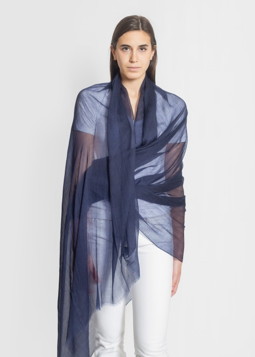 Navy Ultralight Cashmere Stole