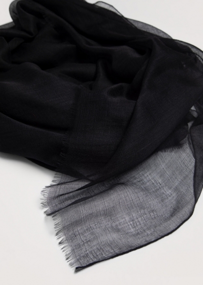 Black Ultralight Cashmere Stole