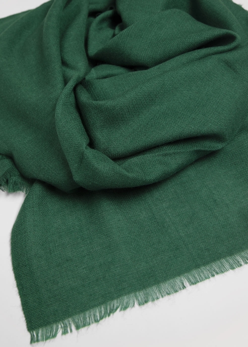 Bottle Green Silk and Cashmere Scarf