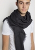 Black Silk and Cashmere Scarf