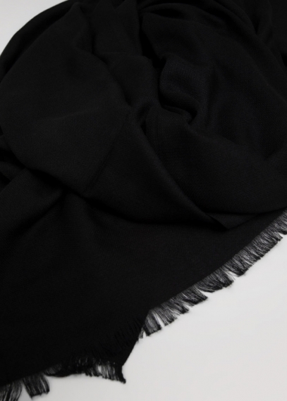 Black Silk and Cashmere Scarf