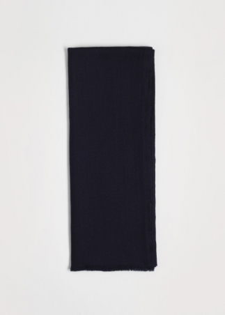 Navy Silk and Cashmere Scarf
