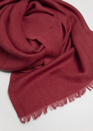 Red Silk and Cashmere Scarf