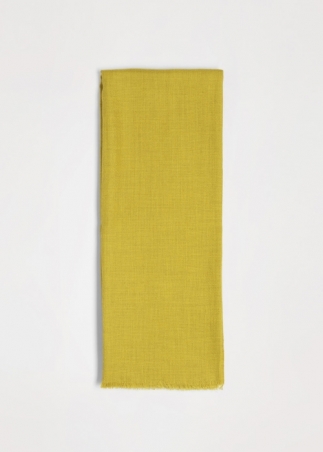 Mustard Silk and Cashmere Scarf