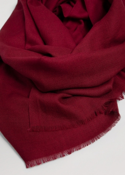 Burgundy Silk and Cashmere Scarf