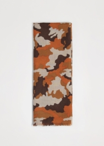 Sciarpa-in-cashmere-e-seta-camouflage-arancio