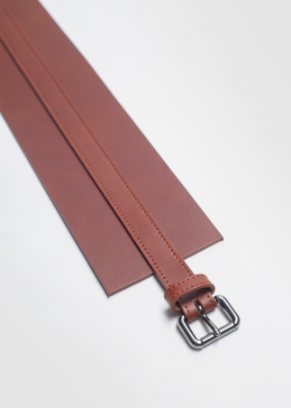 High Waist Leather Belt | Brown