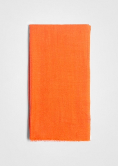 Neon Orange Light Cashmere Stole