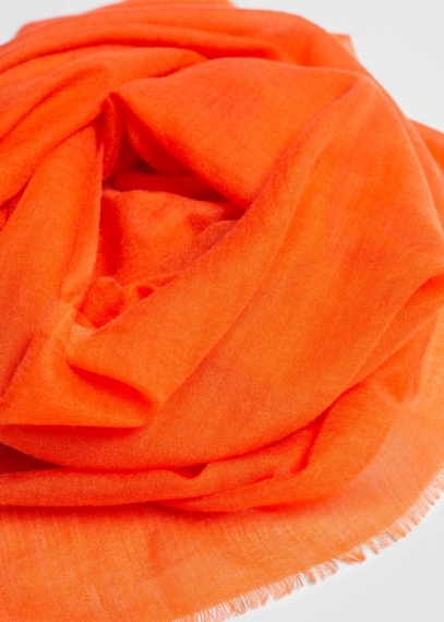 Neon Orange Light Cashmere Stole