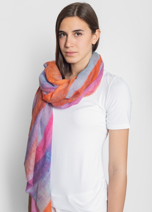 Pink Painting Light Cashmere Stole