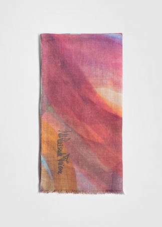 Burgundy Painting Light Cashmere Stole