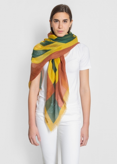 Autumn Squares Light Cashmere Stole