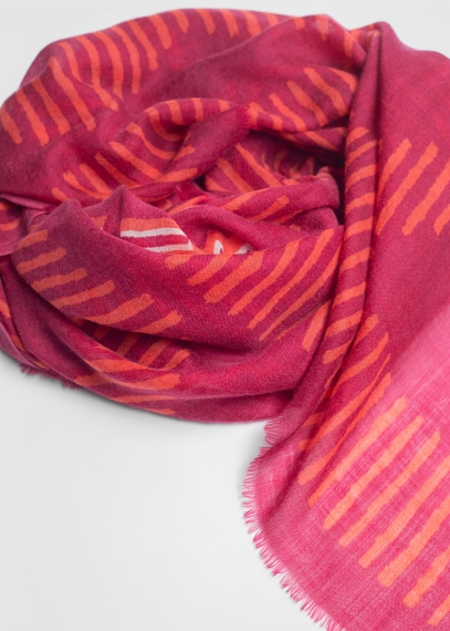 Fuchsia Tribe Light Cashmere Stole