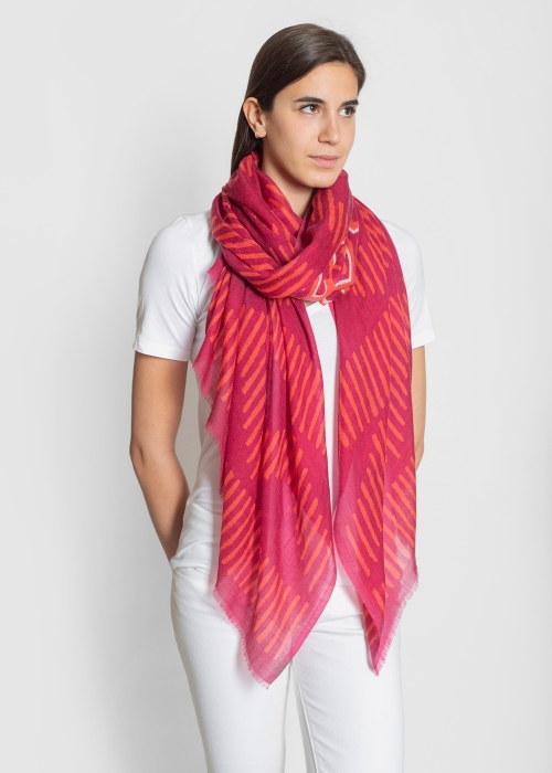 Fuchsia Tribe Light Cashmere Stole