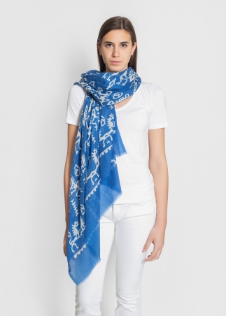 Blue Etnochic Light Cashmere Stole